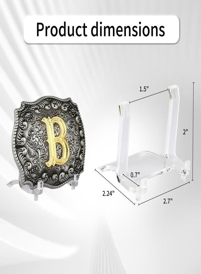swakuszy 6-Pack Acrylic Belt Buckle Display Stand for Men, Women, Western, Cowboy, Silver - Image 2