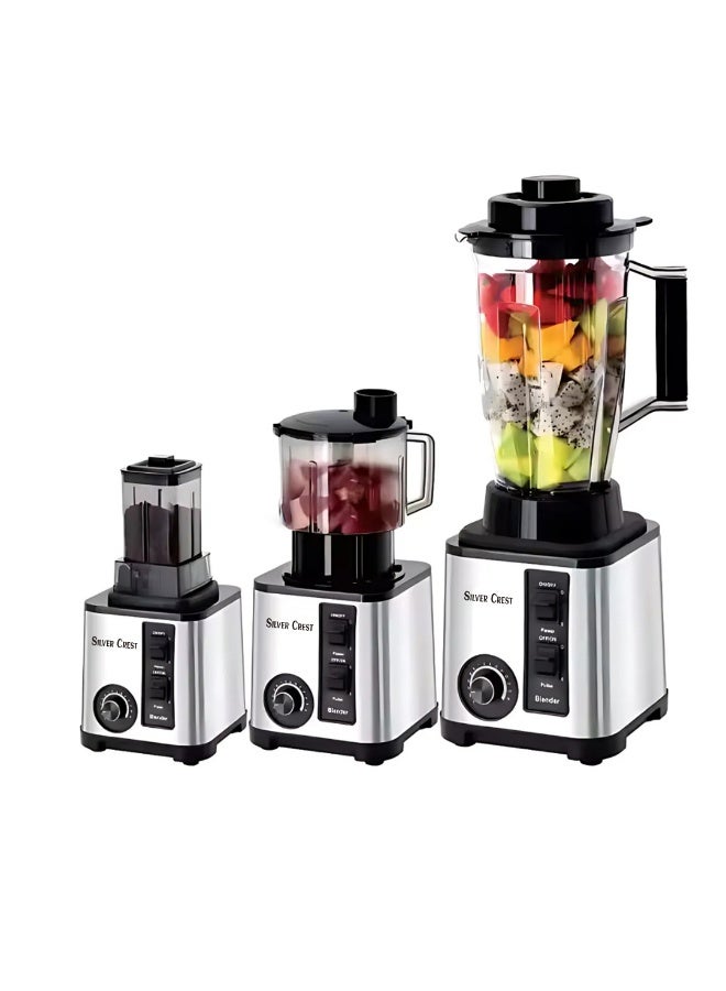 SILVER CREST 6-in-1 Multi-Functional Electric Blender – 3L Capacity – 800W Power – Stainless Steel Blades – Professional Grinding, Blending, Chopping & Slicing - Image 1