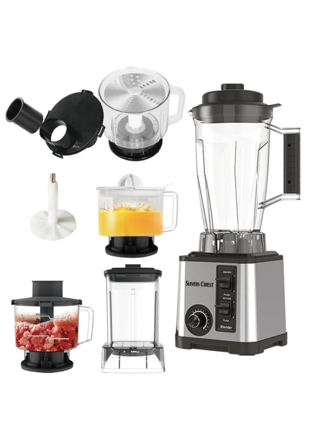 SILVER CREST 6-in-1 Multi-Functional Electric Blender – 3L Capacity – 800W Power – Stainless Steel Blades – Professional Grinding, Blending, Chopping & Slicing - Image 2