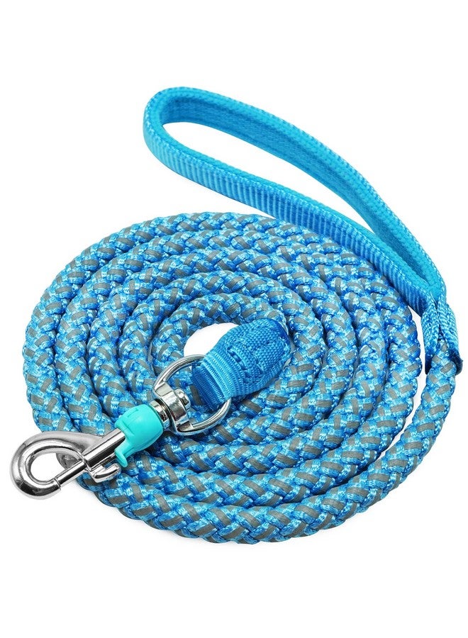 Mycicy 2/3/4/6/10 FT Reflective Dog Leash- Braided Rope Strong Heavy Duty Dog Training Leash for Large Medium Small Dogs Walking Leads (Sky Blue- 6 feet) - Image 1