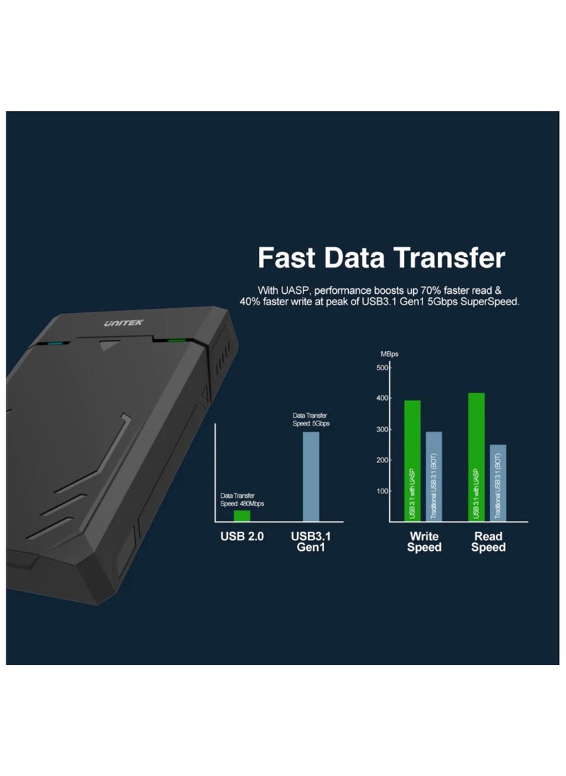 UNITEK حاوية القرص الصلب SATA III 2.5&quot;/3.5&quot; HDD/SSD  - Image 3