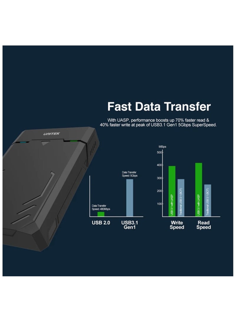 UNITEK حاوية القرص الصلب SATA III 2.5"/3.5" HDD/SSD - Image 2