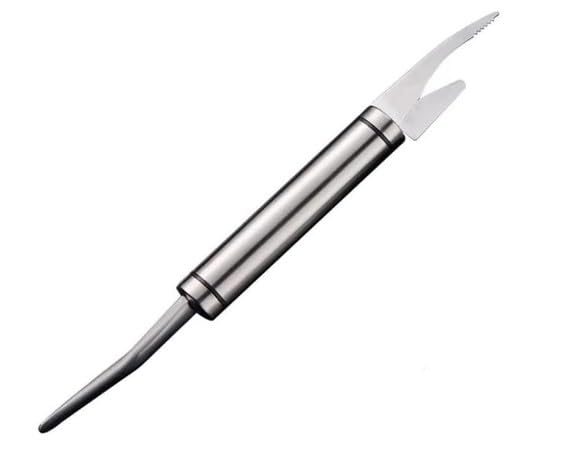 2024 New 5 in 1 Multifunctional Shrimp Line Fish Maw Knife with Cleaning Cloth 304 Stainless Steel Shrimp Peeler Fish Scale Remover Kitchen Fish and Shrimp Duck Intestine Cleaner Seafood Tools