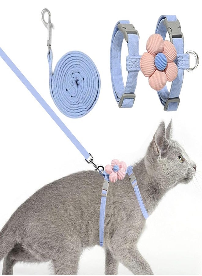 Qpets® Escape-Proof Cat Harness & Leash Set - Adjustable Flower Design with Quick-Release Buckle Secure Walking Vest for Small Cats & Kittens Outdoor Travel & Vet Visits (Size S: Chest 25-41cm) - Image 1
