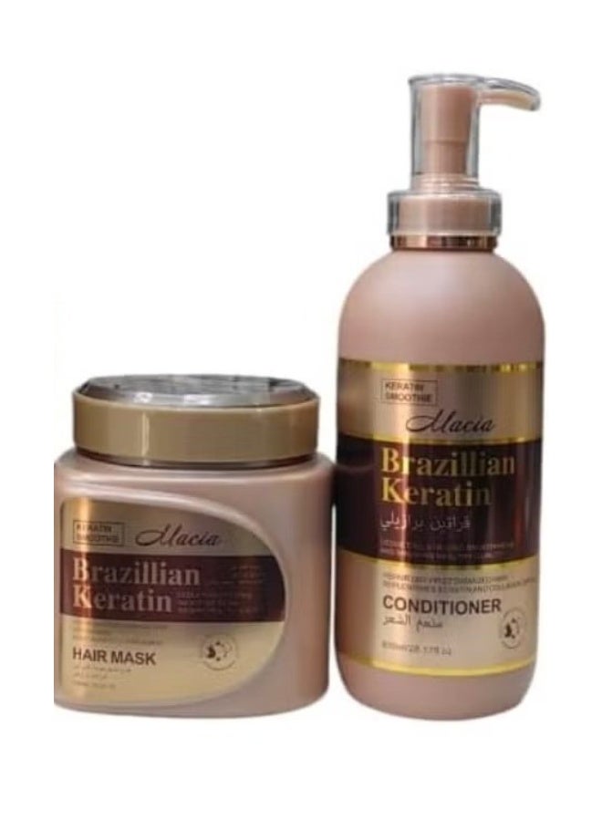 Macia Brazillian Keratin Conditioner 800ML And Mask 1000ML - Image 1