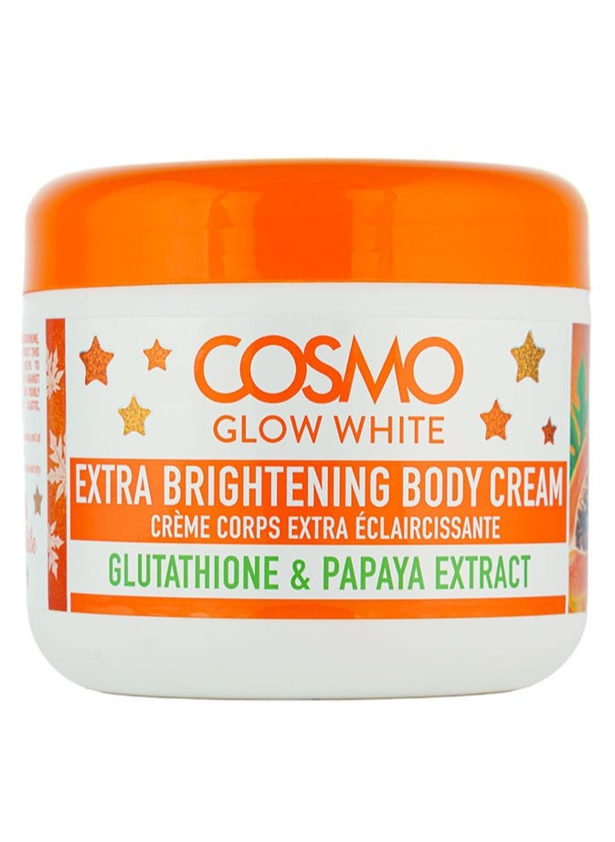 COSMO Cosmo Glow White Extra Whitening Body Cream 300g | Glutathione and Papaya Extract | For Younger-looking Skin | Nourishes the Skin | Feel Smoother | For Unisex | Orange 