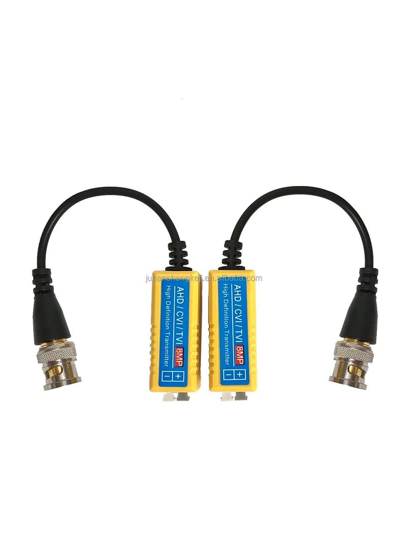 WiredCom - WiredCom 8MP Split Joint Mini CCTV BNC HDCVITVICVBSAHD Passive Transceiver Video Balun PACK OF 10 - Image 1