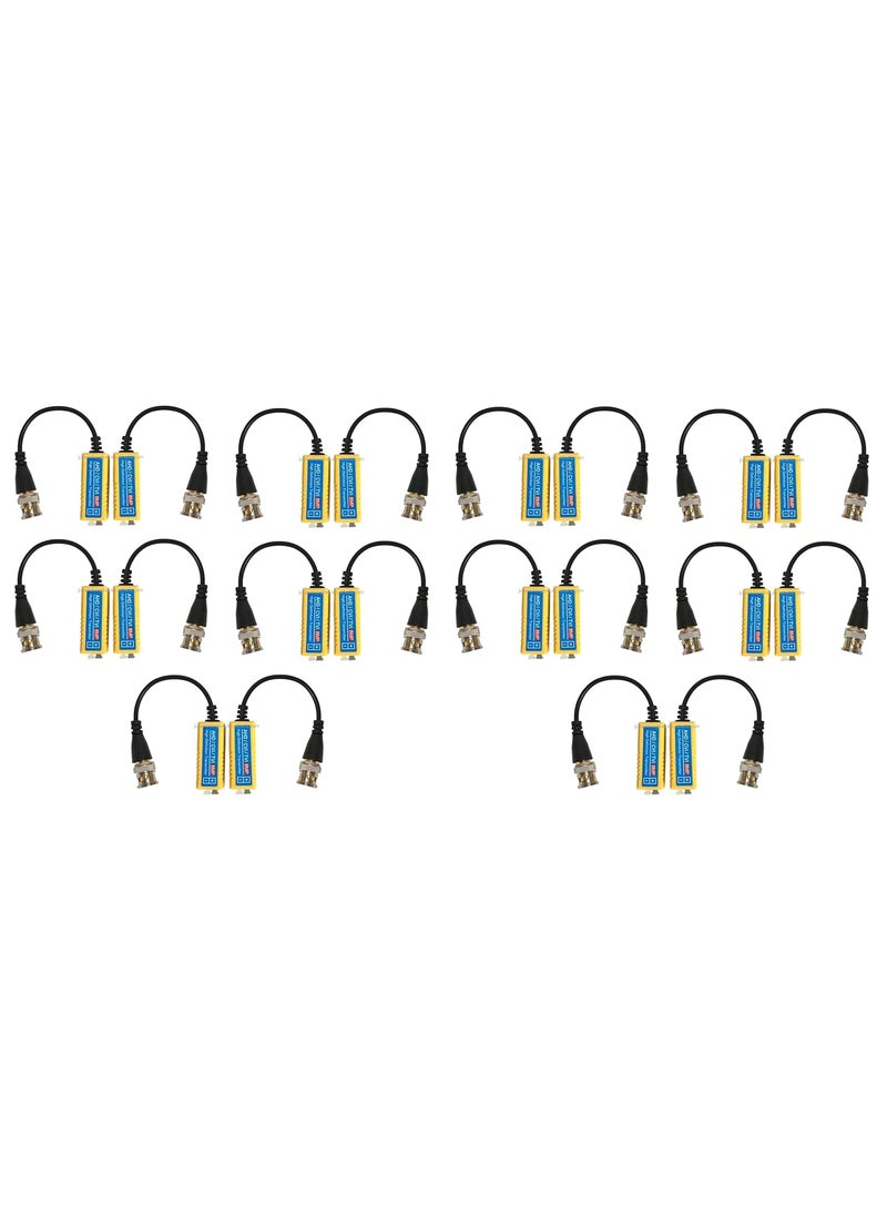 WiredCom - WiredCom 8MP Split Joint Mini CCTV BNC HDCVITVICVBSAHD Passive Transceiver Video Balun PACK OF 10 - Image 1
