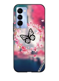Protective Case Cover For Tecno Camon 18/18 P Butterfly in Flower Ring Design Multicolour