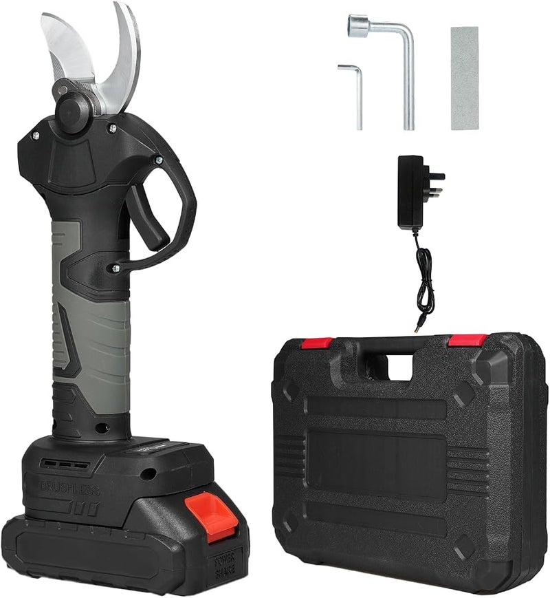 Labymos 21V Portable Handheld Cordless Electric Pruning Shears with Carry Case 2000mAh Lithium Battery & Charger Powered Tree Branch Pruner Garden Clippers 30mm Cutting Diameter - Image 1