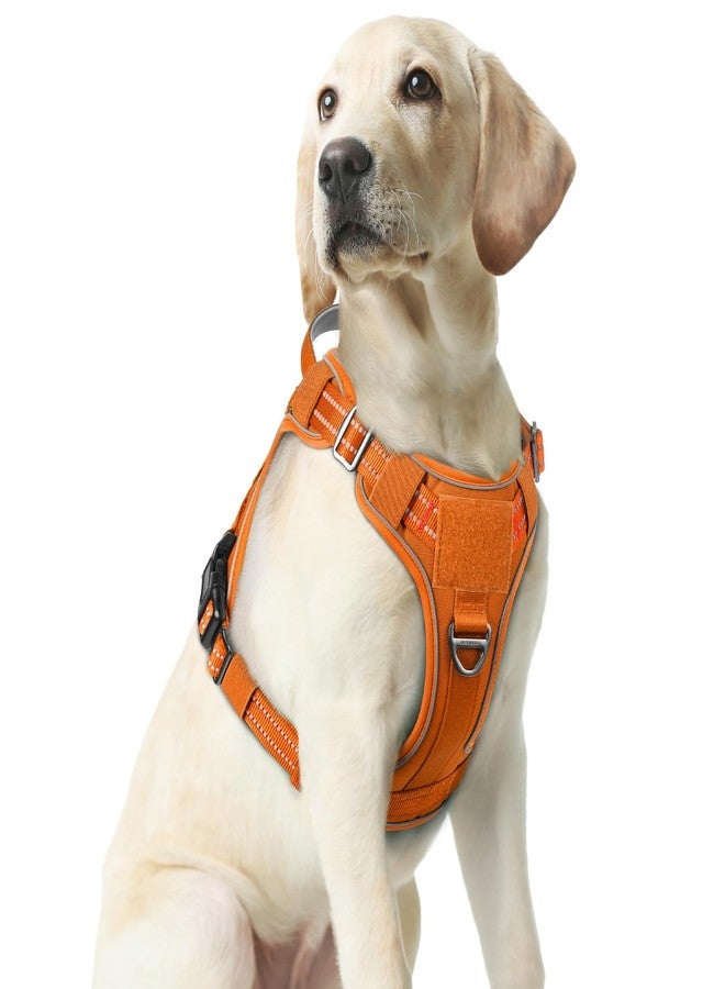 rabbitgoo Tactical Dog Harness Medium Sized, No Pull Service Pet Vest with Molle and Easy Control Handle, Adjustable and Reflective Military Harness for Walking and Training, Orange, M - Image 1