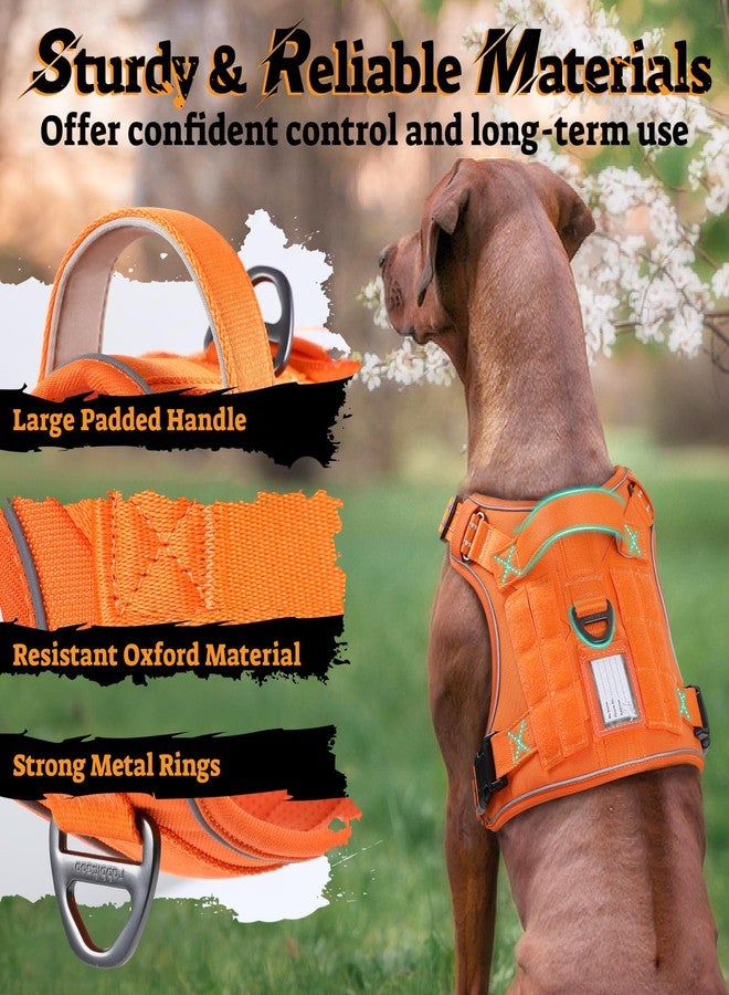 rabbitgoo Tactical Dog Harness Medium Sized, No Pull Service Pet Vest with Molle and Easy Control Handle, Adjustable and Reflective Military Harness for Walking and Training, Orange, M - Image 5