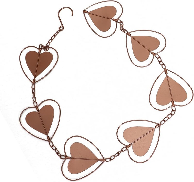 سلسلة مطر على شكل قلب حديدي مع ناقوس رياح لتزيين الحديقة والشرفة والفسحة الخارجية، 12 قطعة بسعة 4 أونصة - Image 5