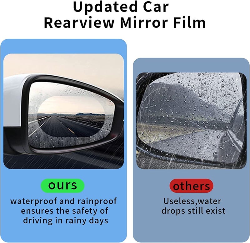 HSR Car Accessories Mirror Film Rainproof Waterproof Mirror Film Anti Fog Clear Nano Coating Car Film (Oval) - Image 3