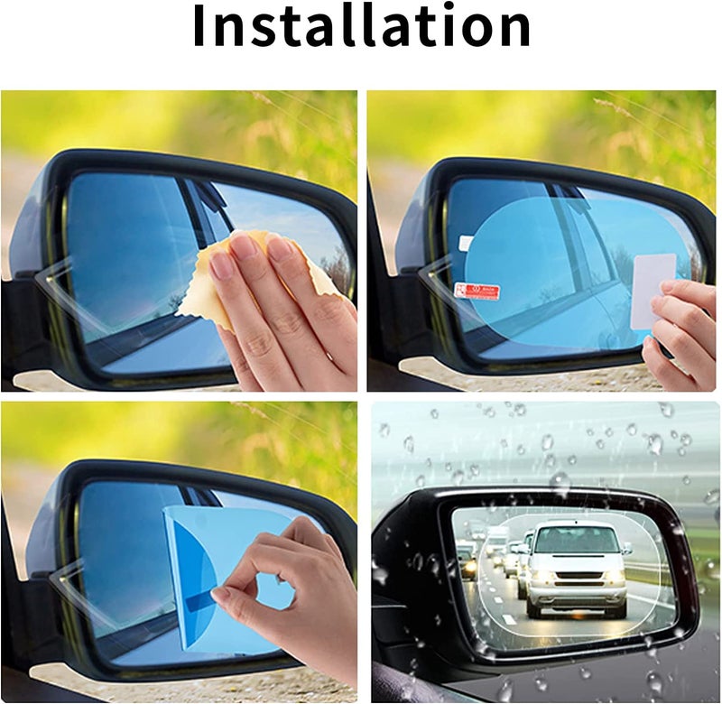 HSR Car Accessories Mirror Film Rainproof Waterproof Mirror Film Anti Fog Clear Nano Coating Car Film (Oval) - Image 4