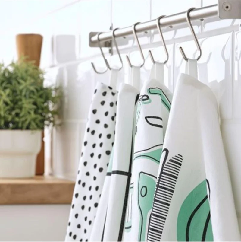Ikea Drying Towel Meridyendukkan White-Green Cotton 45X60 cm