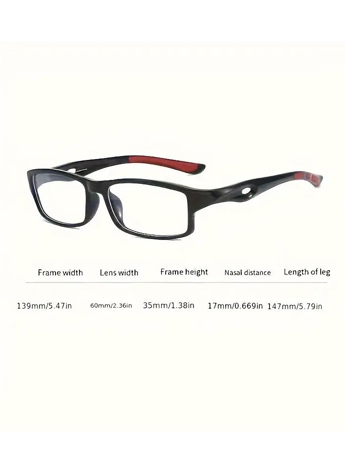 2PCS Reading Glasses Set 2PCS 1.5 Diopter Full Frame Polycarbonate Rectangular Light Reading Glasses AC Lenses That Block Blue Light And Ultraviolet Rays And Are Comfortable For The Eyes For Work And Home + A Black Double Case With A Hanging Hook For Storage After Use.