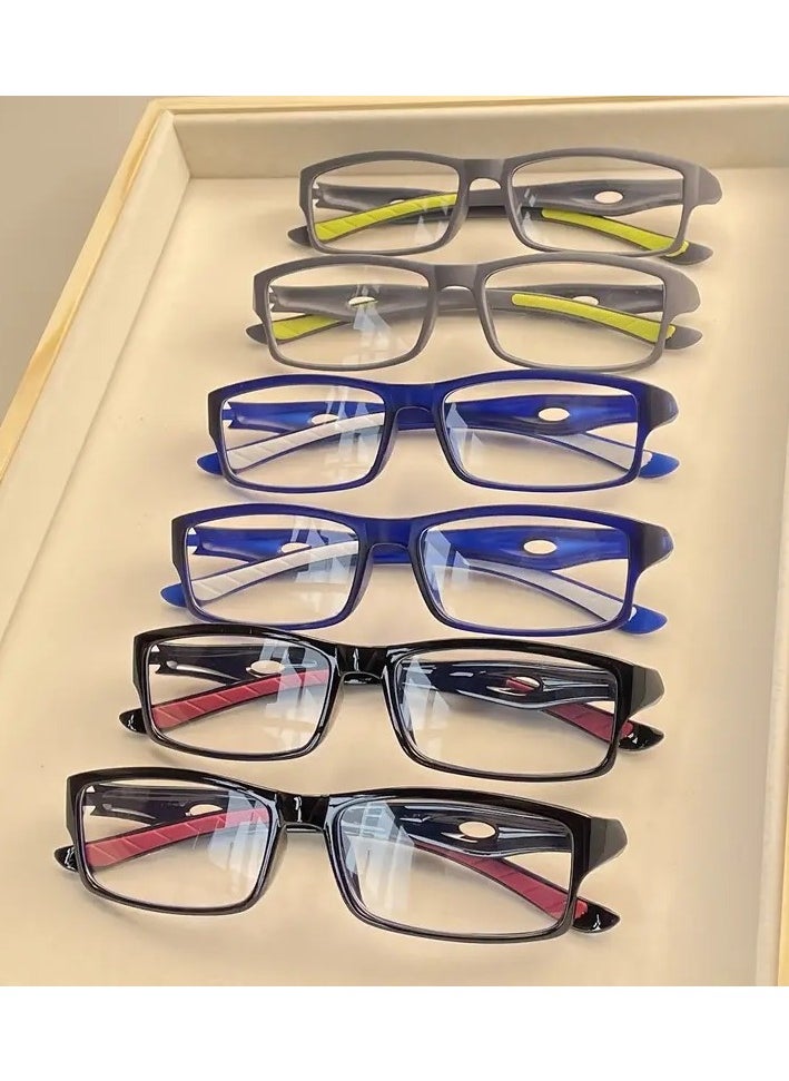 2PCS Reading Glasses Set 2PCS 1.5 Diopter Full Frame Polycarbonate Rectangular Light Reading Glasses AC Lenses That Block Blue Light And Ultraviolet Rays And Are Comfortable For The Eyes For Work And Home + A Black Double Case With A Hanging Hook For Storage After Use.