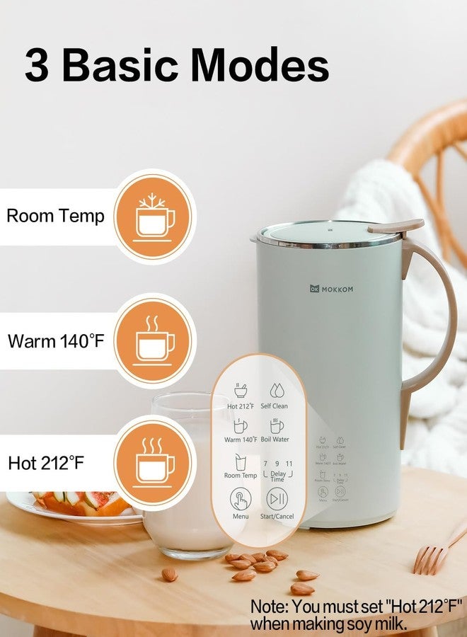 MOKKOM Automatic Nut Milk Maker, 20 oz Soy Milk Maker, Homemade Almond, Oat, Coconut, Soy, Plant-Based Milk and Dairy Free Beverages, Almond Milk Maker with Delay Start/Boild Water/Self Clean - Green - Image 3