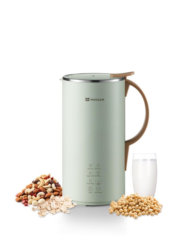 MOKKOM Automatic Nut Milk Maker, 20 oz Soy Milk Maker, Homemade Almond, Oat, Coconut, Soy, Plant-Based Milk and Dairy Free Beverages, Almond Milk Maker with Delay Start/Boild Water/Self Clean - Green - Image 1