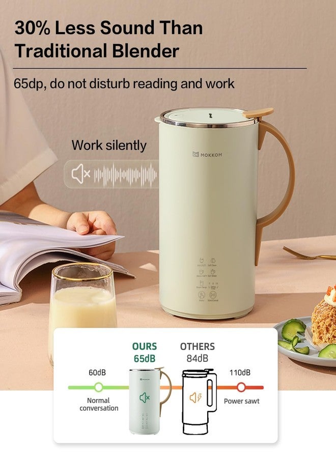 MOKKOM Automatic Nut Milk Maker, 20 oz Soy Milk Maker, Homemade Almond, Oat, Coconut, Soy, Plant-Based Milk and Dairy Free Beverages, Almond Milk Maker with Delay Start/Boild Water/Self Clean - Green - Image 5