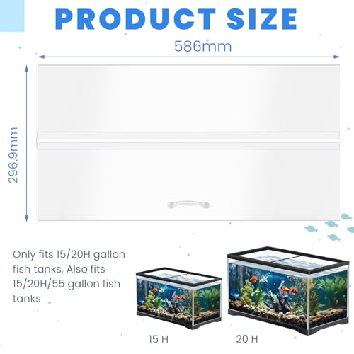 Sieral Aquarium Polycarbonate Canopy Set 2307 x 1169 x 012 Inch for 1520H55 Gallon Without Center Brace Aquariums Cover Fish Tank Lid with a Hook Knife Clear - Image 3