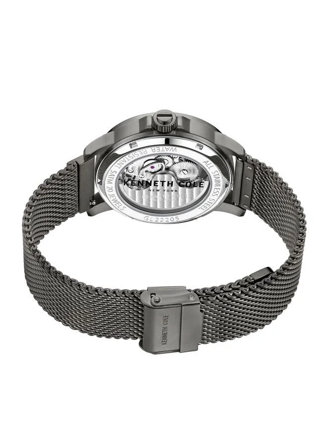 Kenneth Cole New York Watch For Men With Gray Stainless Steel Mesh 44mm