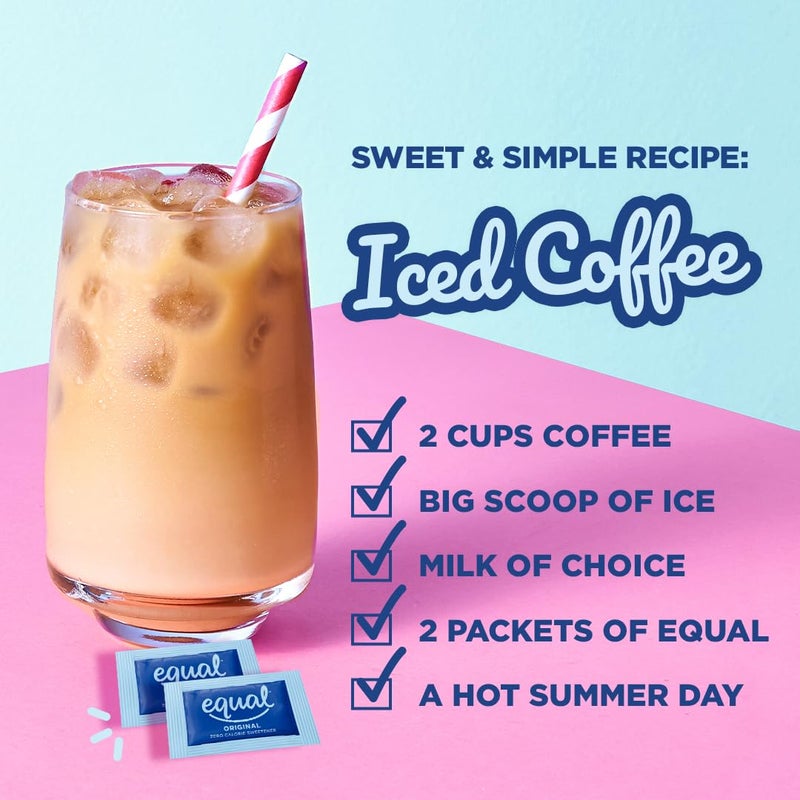 EQUAL 0 Calorie Sweetener, Aspartame and Acesulfame-K Sweetener Packets, Zero Calorie Sugar Alternative, Erythritol Free, 800 Ct (Pack of 1) - Image 2