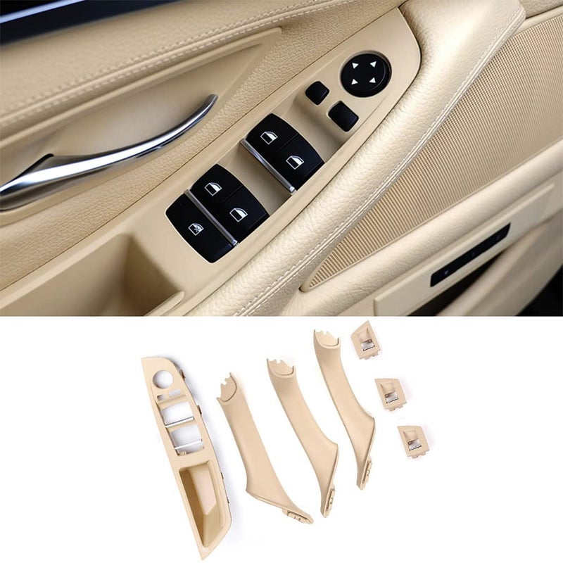 CHUANGHUI Car Door Handle Cover for BMW 5 Series F10 20112016 Interior Door Handles Replace Trim Cover 520i 528i 530i 535d 535i 550i Beige