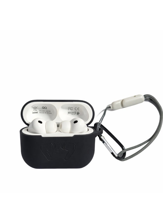 QQ Wireless Earbuds with ENC Noise Cancellation, Spatial Audio, USB-C & Wireless Charging Case + Black Protective Cove - Image 3