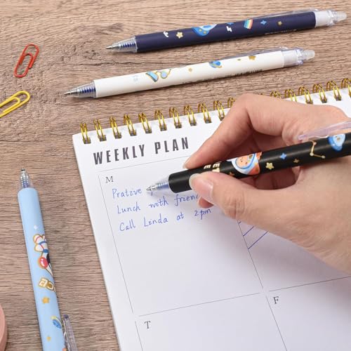 ATIRAMANIYA 12Pcs Retractable Erasable Gel Pens, 0.5 mm Fine Point Smooth Writing Eraser Pen, Quick Drying Blue Ink for Office School Note Taking Birthday Return Gifts for Kids - Image 5