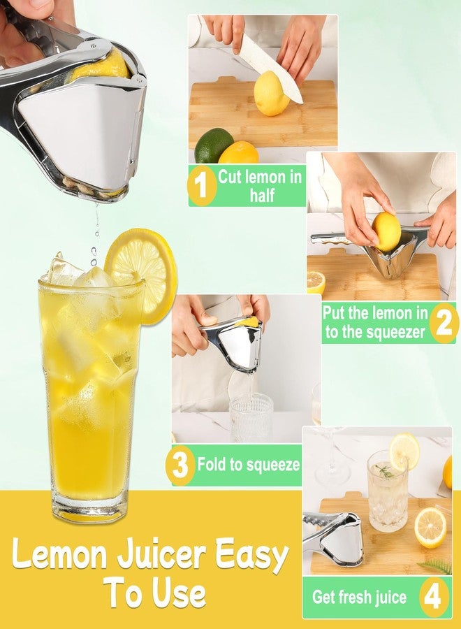 OERPHO Lemon Squeezer, Stainless Steel Hand Flat Manual Juicer, Lime Press Handheld, Easy to Use Fruit Citrus Press for Lemons, Citrus, Lime, Orange (Silver) - Image 3