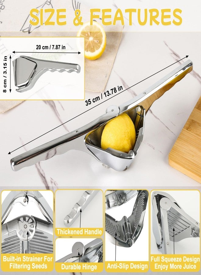 OERPHO Lemon Squeezer, Stainless Steel Hand Flat Manual Juicer, Lime Press Handheld, Easy to Use Fruit Citrus Press for Lemons, Citrus, Lime, Orange (Silver) - Image 2