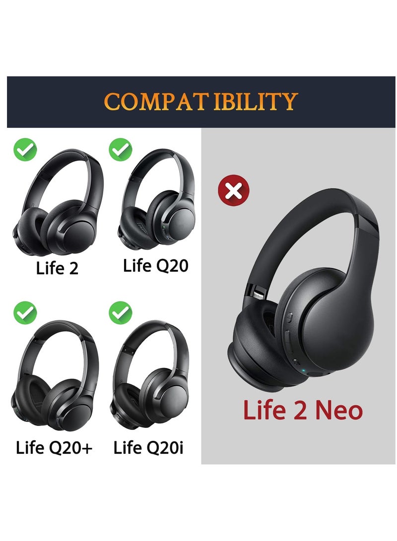 Cooling Gel Ear Pads Cushions Replacement for Anker Soundcore Life 2/Q20/Q20+/Q20I/Q20BT Headphones (Not fit Life 2 Neo)  - Image 2