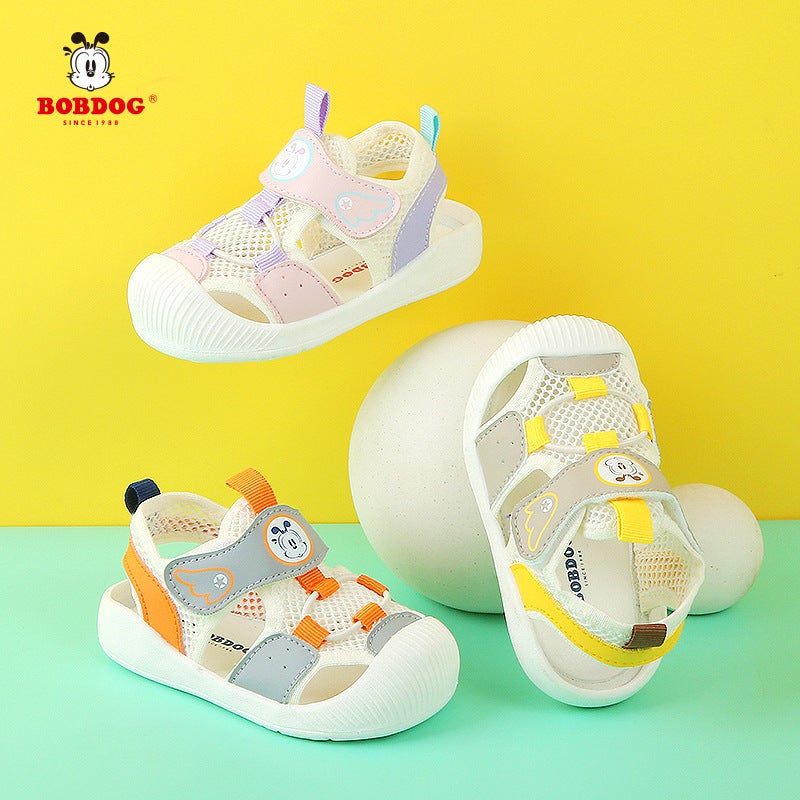 Children'S Sandals Summer Mesh Breathable Children'S Shoes Boys' Lightweight Sports Shoes Girls' Baby Non-Slip Plaid Baby Shoes - Image 2