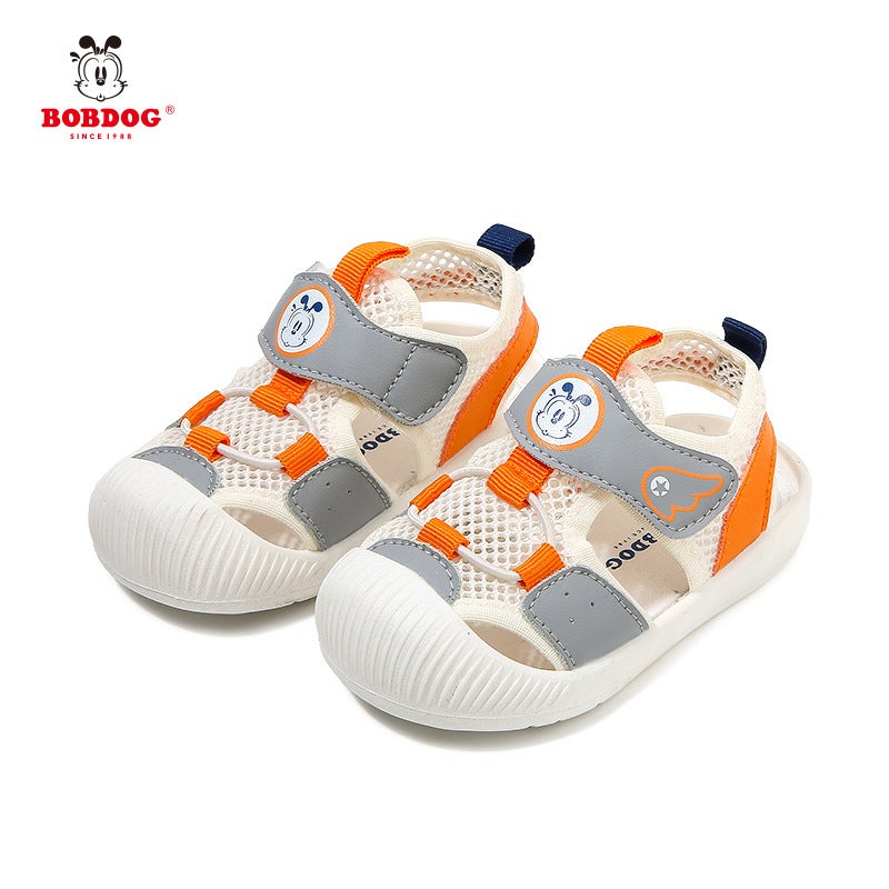 Children'S Sandals Summer Mesh Breathable Children'S Shoes Boys' Lightweight Sports Shoes Girls' Baby Non-Slip Plaid Baby Shoes - Image 1
