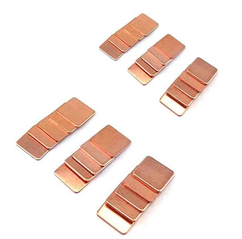 ART IFACT 60 Pieces of 6 multiple sizes Copper Pad - Thermal Heatsink GPU CPU RAM Cooling Copper Shim (10 pcs each size) - Image 1