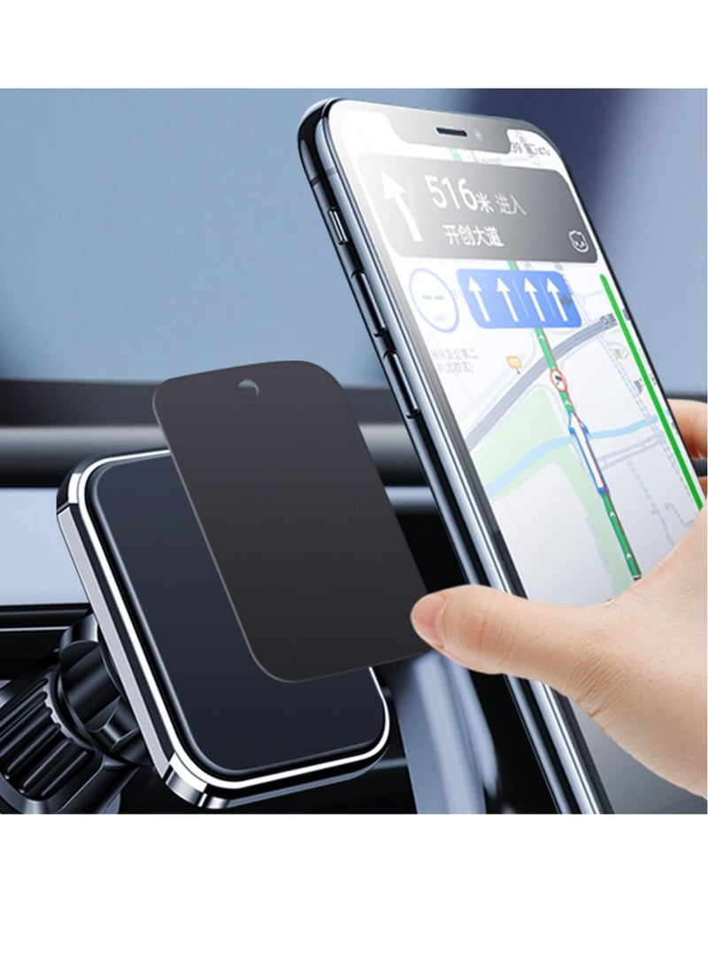 ECVV Replacement Metal Plate Set (8 Pack) for Magnetic Mount Car Phone Holders, Sticker Self Adhesive Pad, Wall, Air Vent Mounts, Cases, 4 Black Round and 4 Rectangular Thin Iron Disk, 3M Adhesive - Image 2