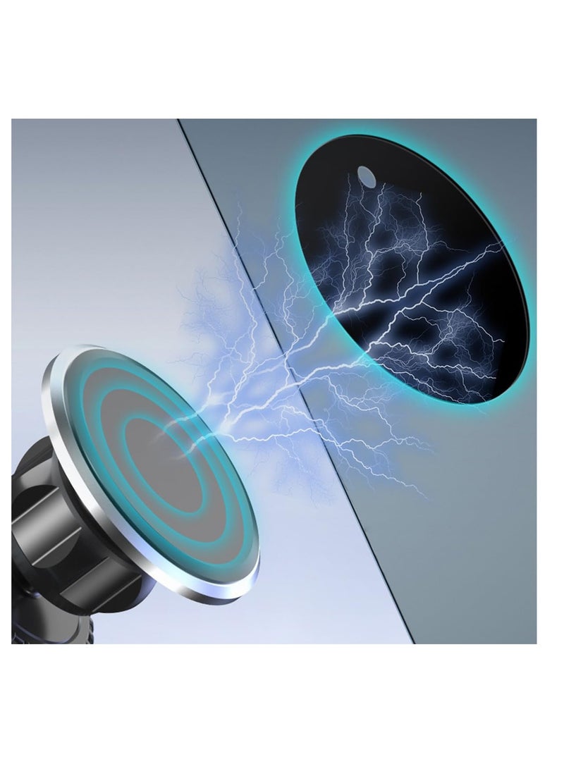 ECVV Replacement Metal Plate Set (8 Pack) for Magnetic Mount Car Phone Holders, Sticker Self Adhesive Pad, Wall, Air Vent Mounts, Cases, 4 Black Round and 4 Rectangular Thin Iron Disk, 3M Adhesive - Image 3