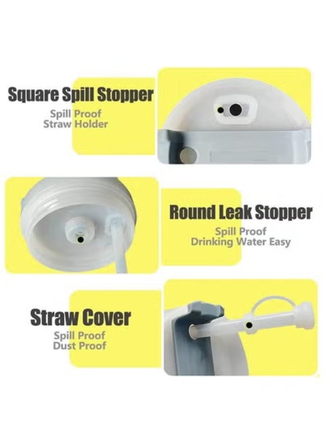 تخيل 12 قطعة سدادة سيليكون مانعة للانسكاب مجموعة للكوب 1.0 وكوب 2.0 40 أونصة أو 30 أونصة ، غطاء قش قابل لإعادة الاستخدام بما في ذلك سدادة انسكاب مربعة 4 ، 4 سدادة تسرب مستديرة و 4 غطاء غطاء قش أبيض - Image 4