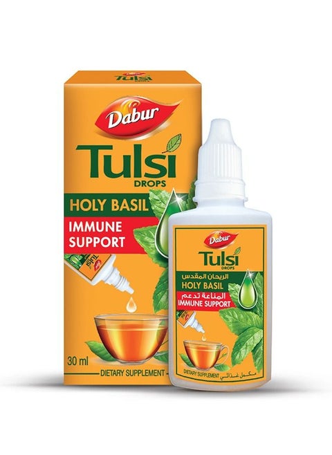 Dabur Tulsi Drops with Antioxidant Properties Provide Relief from Cough & Cold | Build Respiratory Health & Boost Immunity - 30ml