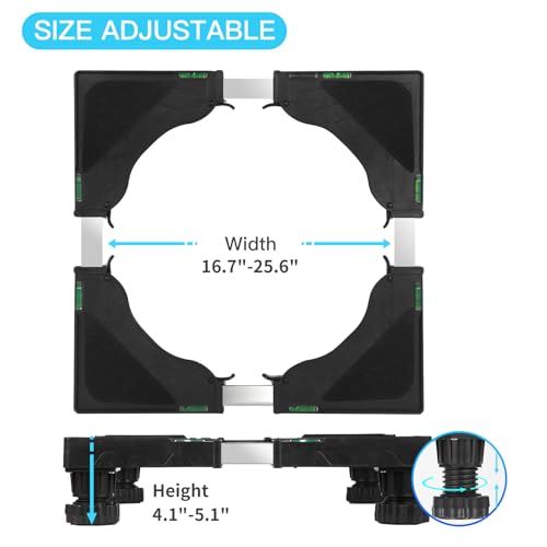 Nefish Mini Fridge Stand Universal Raised Base Adjustable Refrigerator Stands with 4 Strong Feet Washing Machine Pedestal Multi-Functional Bases for Dryer (Black) - Image 3