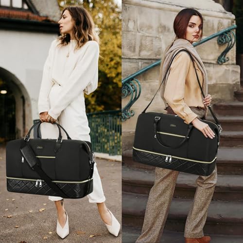 ITIEZY Weekender Bag for Women, Travel Duffel Bag Carry On Overnight Bag with Shoe Compartment Large Nylon Travel Weekend Tote Bag - Image 2