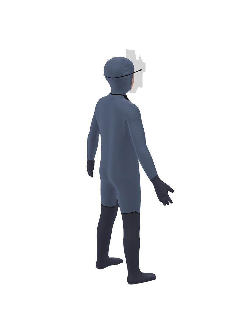 مجموعة واحدة من أزياء الحفلات التنكرية Skibidi Toilet Man TV Man للأطفال باللون الرمادي زي رجالي للبالغين مع أقنعة - Image 4