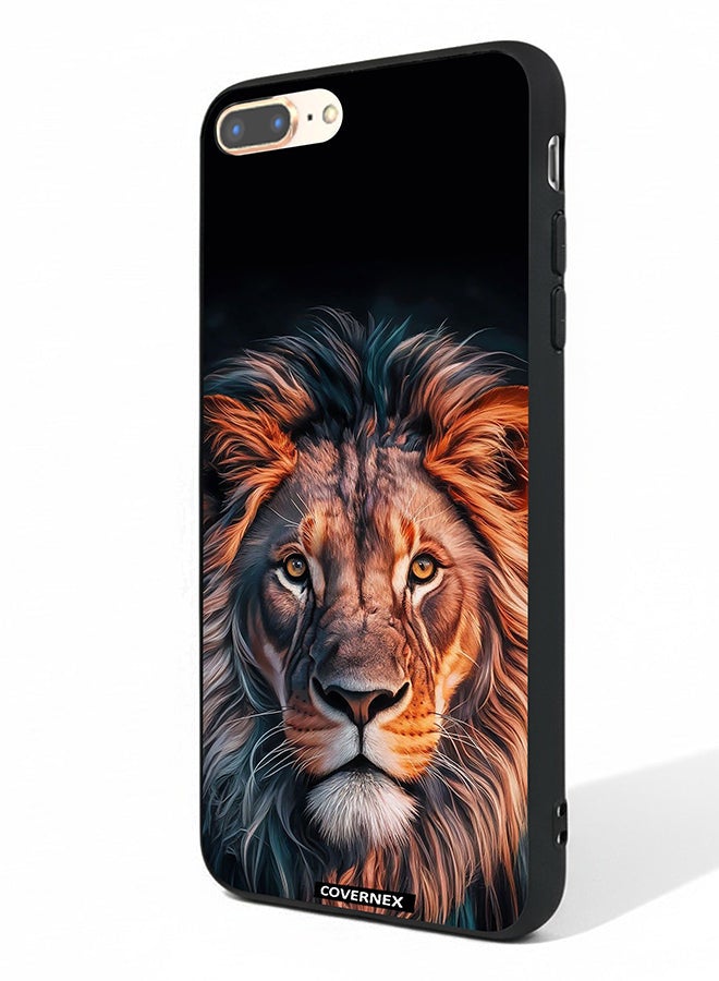 Covernex Apple iPhone 8 Plus Protective Case Cover Printed Featuring Majestic Lion Portrait - Image 1