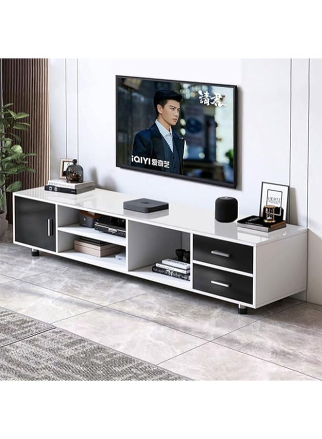 Glass Desktop TV Cabinet – 55” TV Stand for Living Rooms, Stylish Media Table for Modern Homes - Image 1