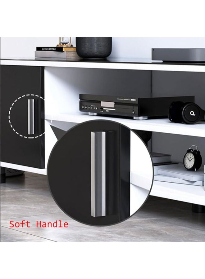 Glass Desktop TV Cabinet – 55” TV Stand for Living Rooms, Stylish Media Table for Modern Homes - Image 4