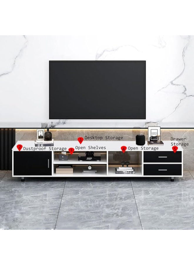 Glass Desktop TV Cabinet – 55” TV Stand for Living Rooms, Stylish Media Table for Modern Homes - Image 3