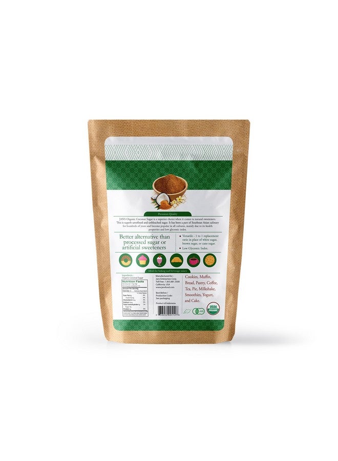 Jans Organic Coconut Sugar 16 oz | Made from Fresh Coconut | Gluten-Free | Non-GMO | Low Glycemic | Paleo & Vegan Friendly | Mild Caramel Flavor | USDA Certified Organic (Pack of 1) - Image 2