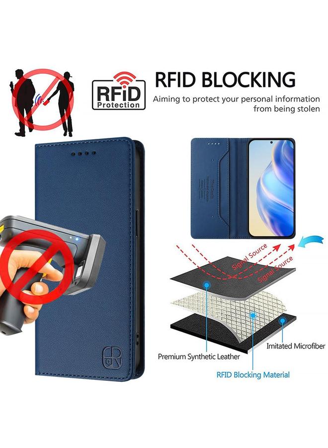 Green Tiger Case For Huawei Nova 13 / Nova 12 RC01 Dual-Folded Magnetic Suction RFID Leather Phone Case - Image 5